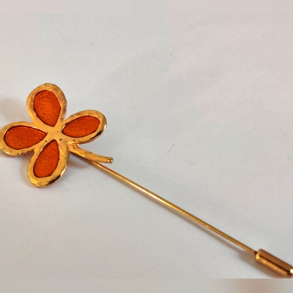 Designer Cecile Jeanne Paris Four Leaf Clover Stick pin brooch - Picture 3 of 11